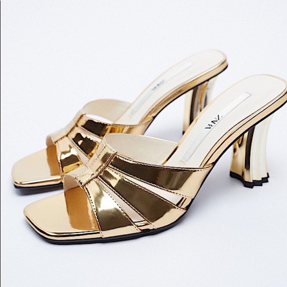 Zara Gold Heels